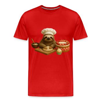 Cuisson des paresseux - T-shirt bio Premium Homme - rouge - Devant - Damien (186cm)