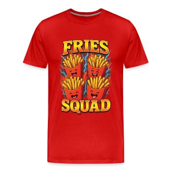French fries - Men's Premium Organic T-Shirt - red - Front - Damien (186cm)