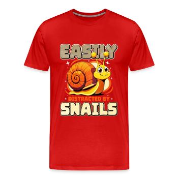 Snail - Men's Premium Organic T-Shirt - red - Front - Damien (186cm)