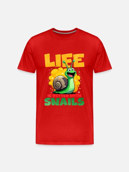 Snail - Men's Premium Organic T-Shirt - red