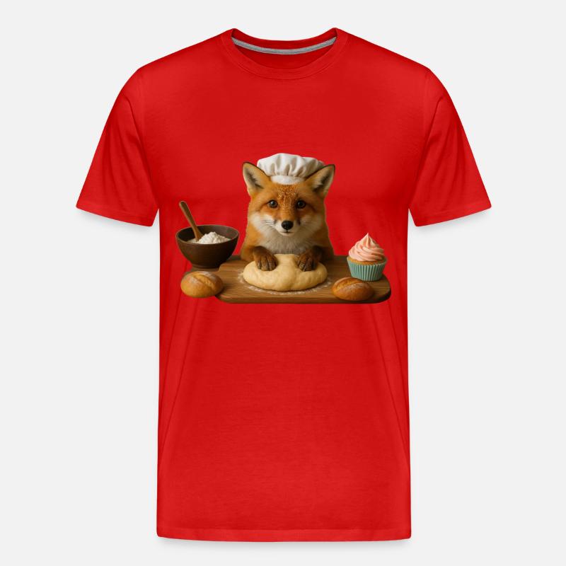 Fuchs Backen Kuchen Brot - Männer Premium Bio T-Shirt - Rot