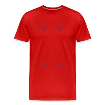Karten Herz Vier Skat Poker Doppelkopf - Männer Premium Bio T-Shirt - Rot - Vorne - Damien (186cm)