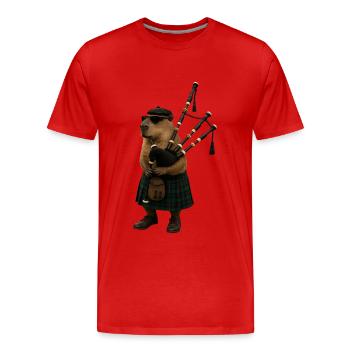 Capybara Dudelsack - Männer Premium Bio T-Shirt - Rot - Vorne - Damien (186cm)
