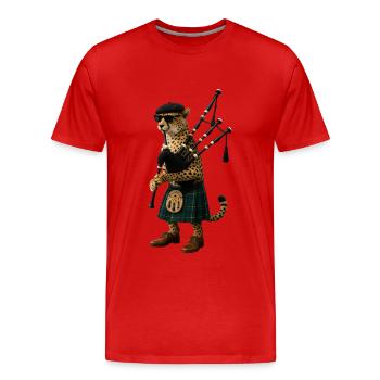 Gepard Dudelsack - Männer Premium Bio T-Shirt - Rot - Vorne - Damien (186cm)