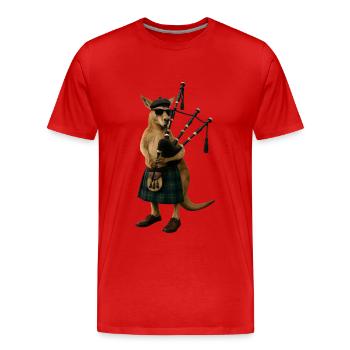 Känguru Dudelsack - Männer Premium Bio T-Shirt - Rot - Vorne - Damien (186cm)
