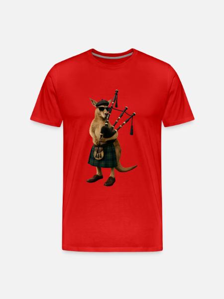 Känguru Dudelsack - Männer Premium Bio T-Shirt - Rot