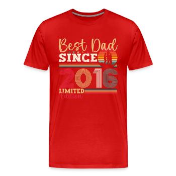 Meilleur père pour hommes depuis 2016 Fête des Pères Cadeau Amusant - T-shirt bio Premium Homme - rouge - Devant - Damien (186cm)
