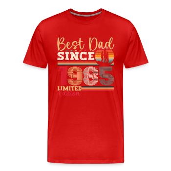 Meilleur père pour hommes depuis 1985 Fête des Pères Cadeau Amusant - T-shirt bio Premium Homme - rouge - Devant - Damien (186cm)
