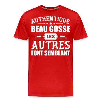 Authentisches gutaussehendes Kind - Männer Premium Bio T-Shirt - Rot - Vorne - Damien (186cm)