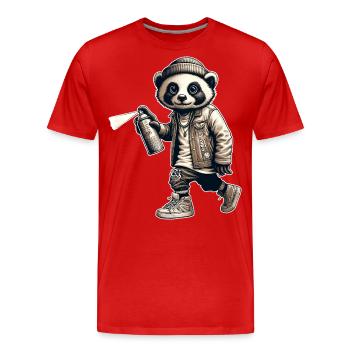 Panda Graffiti Spray Can Street Art - Men's Premium Organic T-Shirt - red - Front - Damien (186cm)