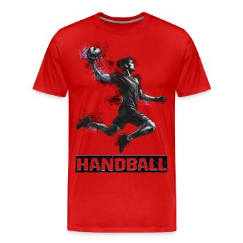 Handball - Männer Premium Bio T-Shirt - Rot - Vorne - Damien (186cm)