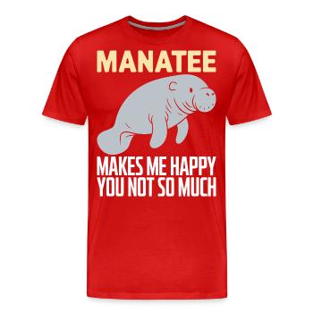 Lamantin - T-shirt bio Premium Homme - rouge - Devant - Damien (186cm)