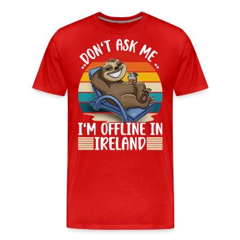 Irlande Vacances Voyage Paresseux - T-shirt bio Premium Homme - rouge - Devant - Damien (186cm)