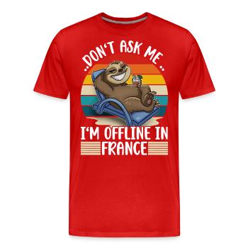 Voyage de vacances en France - T-shirt bio Premium Homme - rouge - Devant - Damien (186cm)