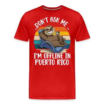 Puerto Rico Vacation Travel - Men's Premium Organic T-Shirt - red - Front - Damien (186cm)