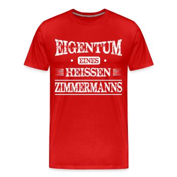 Zimmermann - Männer Premium Bio T-Shirt - Rot - Vorne - Damien (186cm)