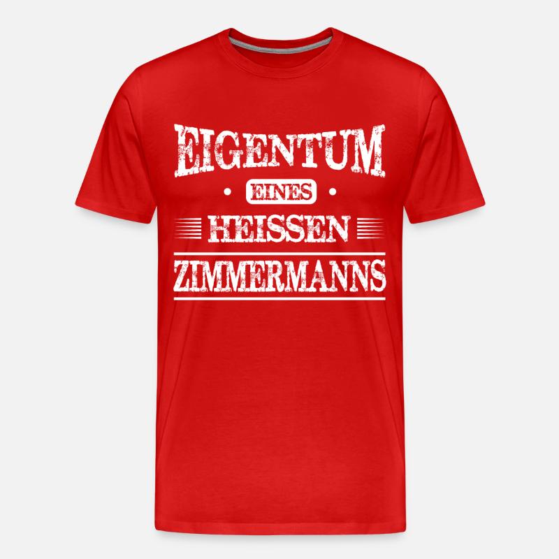 Zimmermann - Männer Premium Bio T-Shirt - Rot