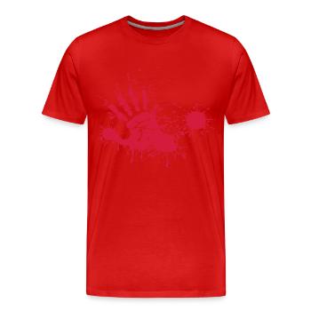 Hand - Männer Premium Bio T-Shirt - Rot - Vorne - Damien (186cm)