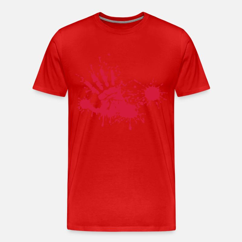 Hand - Männer Premium Bio T-Shirt - Rot