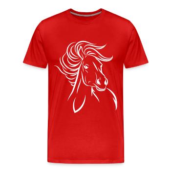 Cheval cheval - T-shirt bio Premium Homme - rouge - Devant - Damien (186cm)