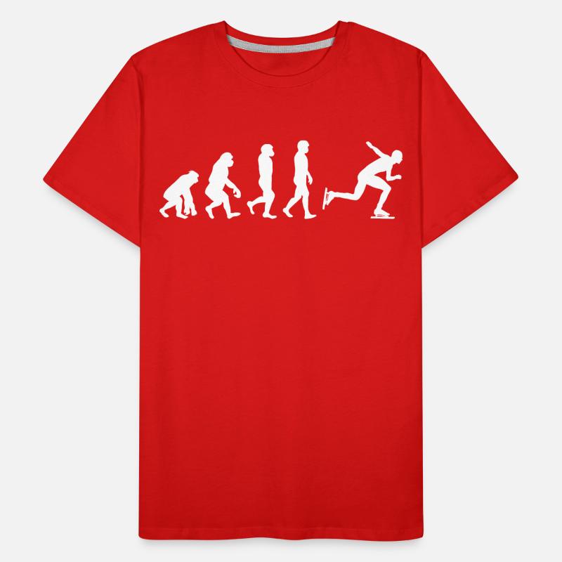 Speed Skating Ice Skater Skate Evolution Men's Premium Organic T-Shirt
