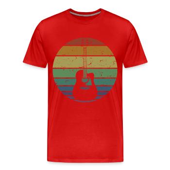 Retro Akustikgitarre Gitarrist Gitarrist Gitarrist Geschenk - Männer Premium Bio T-Shirt - Rot - Vorne - Damien (186cm)