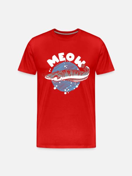Meow Catfish Fishing Fish Hunting - Men's Premium Organic T-Shirt - red