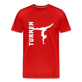 Turnen - Männer Premium Bio T-Shirt - Rot - Vorne - Damien (186cm)