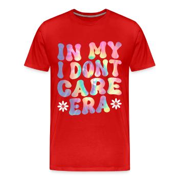 À l’époque de I’Don’t Care - T-shirt bio Premium Homme - rouge - Devant - Damien (186cm)