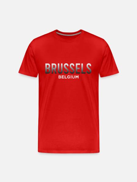 Brussels Belgium - Men's Premium Organic T-Shirt - red