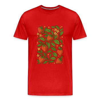 Fraise Amour Été - T-shirt bio Premium Homme - rouge - Devant - Damien (186cm)