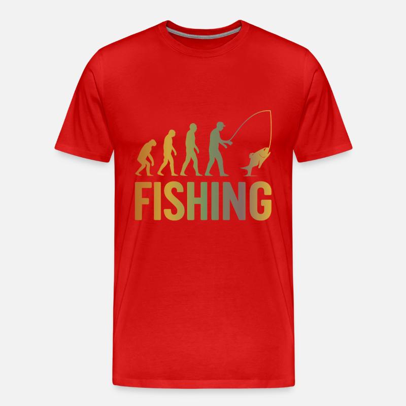 Evolution fürs Angeln - Männer Premium Bio T-Shirt - Rot