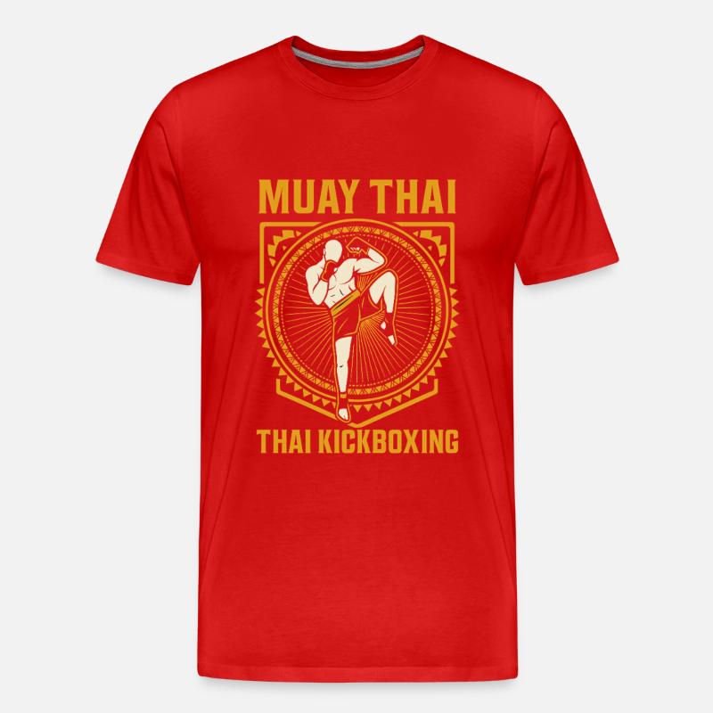 Muay Thai Kickboxing - Männer Premium Bio T-Shirt - Rot