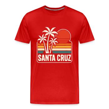Santa Cruz Sunset - Men's Premium Organic T-Shirt - red - Front - Damien (186cm)