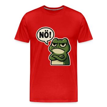 Nö Frosch – Genervt & Lustig - Männer Premium Bio T-Shirt - Rot - Vorne - Damien (186cm)