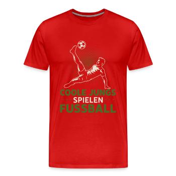 Cool Boys Playing Soccer - Men's Premium Organic T-Shirt - red - Front - Damien (186cm)