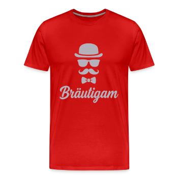 Marié Enterrement de vie de garçon Chapeau Moustache - T-shirt bio Premium Homme - rouge - Devant - Damien (186cm)