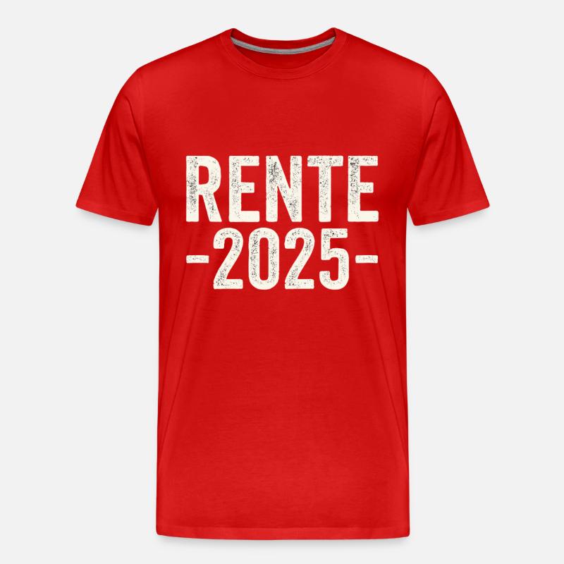Rente 2025 - Männer Premium Bio T-Shirt - Rot