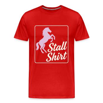 Chemise d’écurie – Horse Girl Design - T-shirt bio Premium Homme - rouge - Devant - Damien (186cm)
