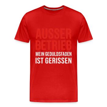Out of order - Patience thread - Men's Premium Organic T-Shirt - red - Front - Damien (186cm)