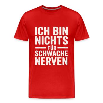 Je ne suis pas pour les âmes sensibles - T-shirt bio Premium Homme - rouge - Devant - Damien (186cm)