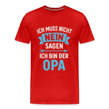 Je n’ai pas besoin de dire non, je suis grand-père - T-shirt bio Premium Homme - rouge - Devant - Damien (186cm)