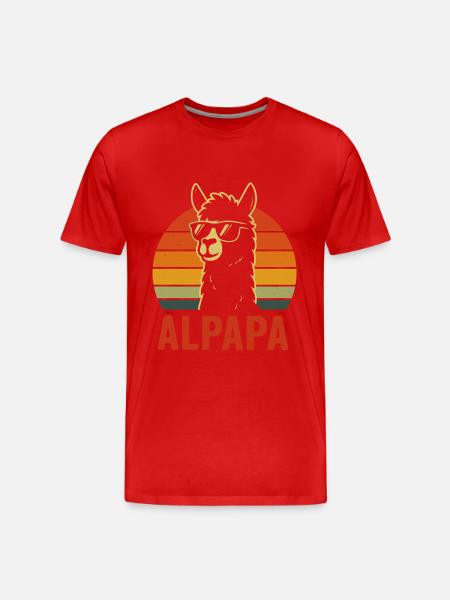 Funny Alpaca Dad - Men's Premium Organic T-Shirt - red