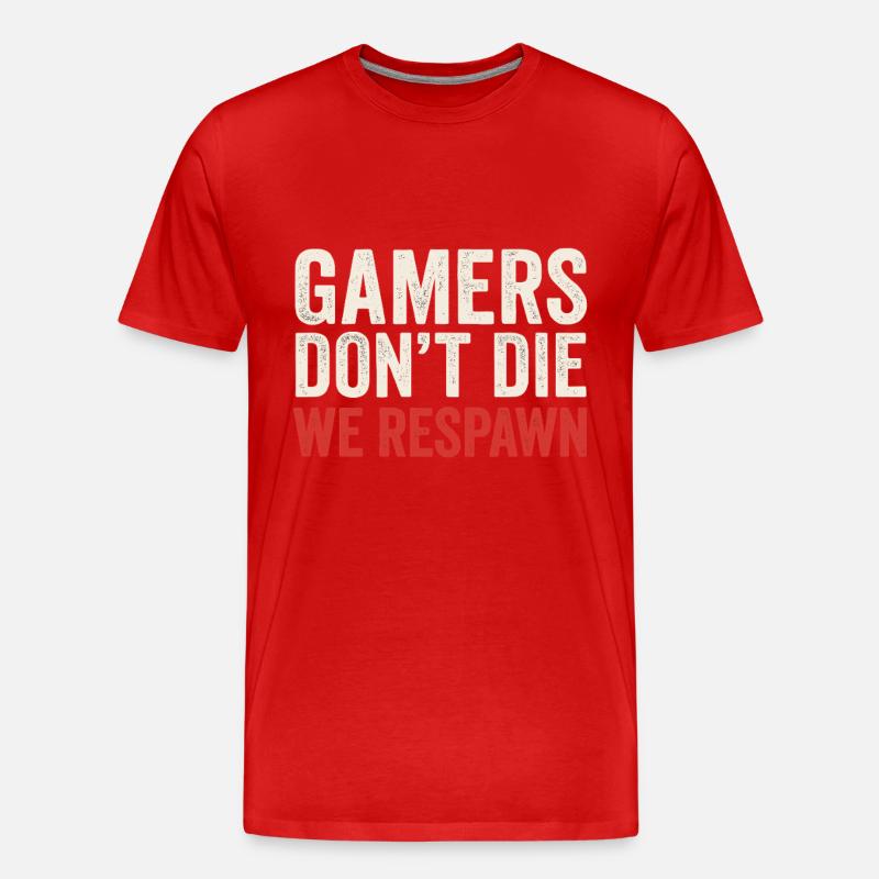 Gamer Spruch Respawn - Männer Premium Bio T-Shirt - Rot