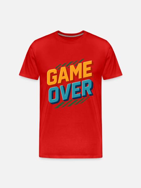 Game Over – Retro Gamer Design - Men's Premium Organic T-Shirt - red