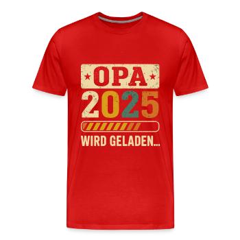Opa 2025 wird geladen – Bald Opa Design - Männer Premium Bio T-Shirt - Rot - Vorne - Damien (186cm)