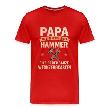 Papa – Tu es toute la boîte à outils - T-shirt bio Premium Homme - rouge - Devant - Damien (186cm)