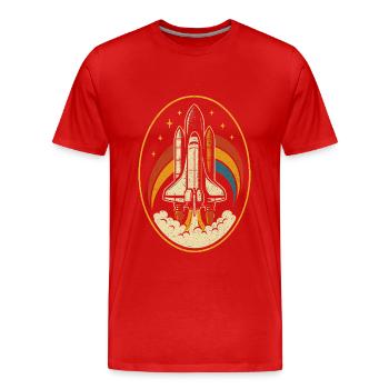 Retro Space Shuttle – Raketenstart Vintage - Männer Premium Bio T-Shirt - Rot - Vorne - Damien (186cm)