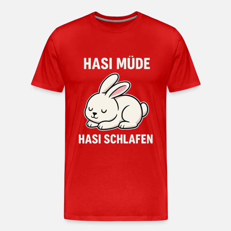 Bunny tired – bunny sleeping - Men's Premium Organic T-Shirt - red