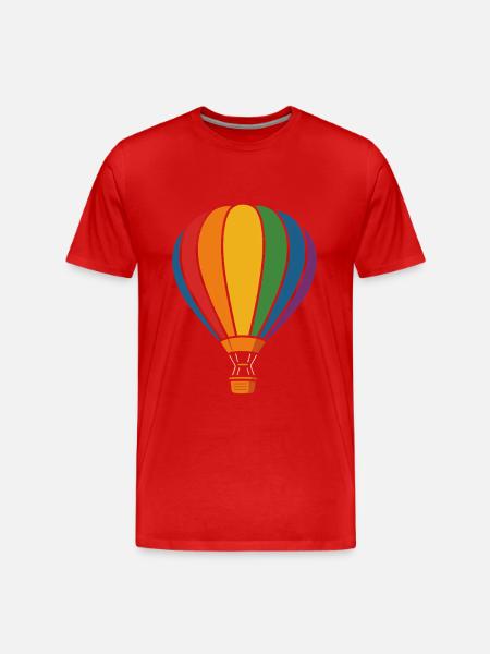 Regenbogen Heißluftballon – Abenteuer Luft - Männer Premium Bio T-Shirt - Rot